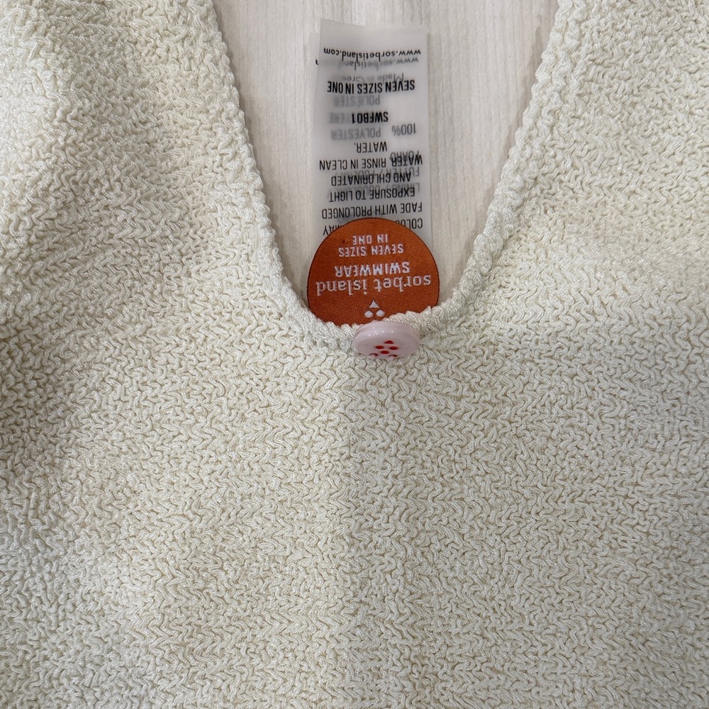 Elegant Cream Women's Swim Bodysuit - Picture 3 of 3